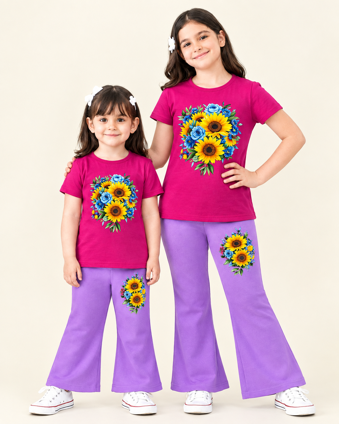 Girls Premium Cotton 3D Printed Co-Ord Set