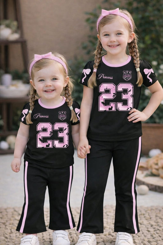 Girl's Half Sleeve T-shirt & Pant Set