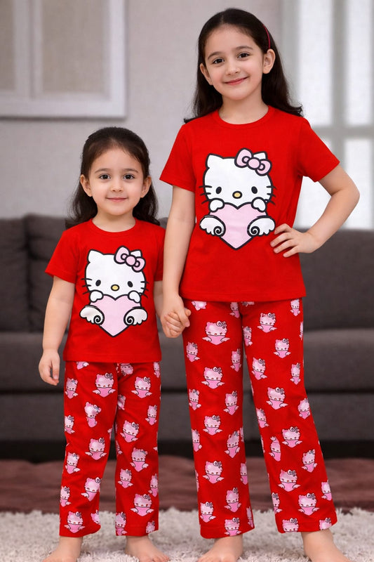 Girl's Half Sleeve T-shirt & Pant Set