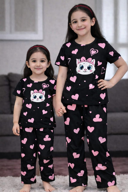 Girl's Half Sleeve T-shirt & Pant Set