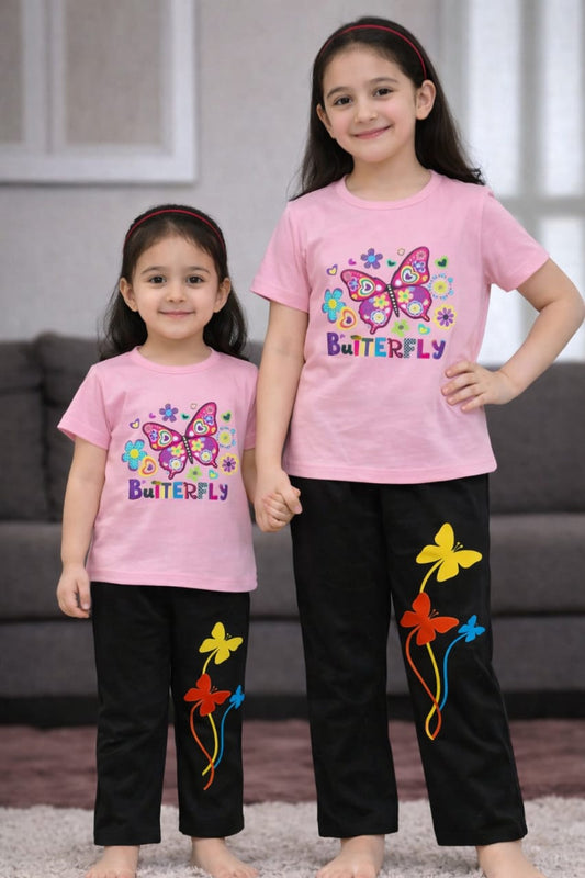 Girl's Half Sleeve T-shirt & Pant Set