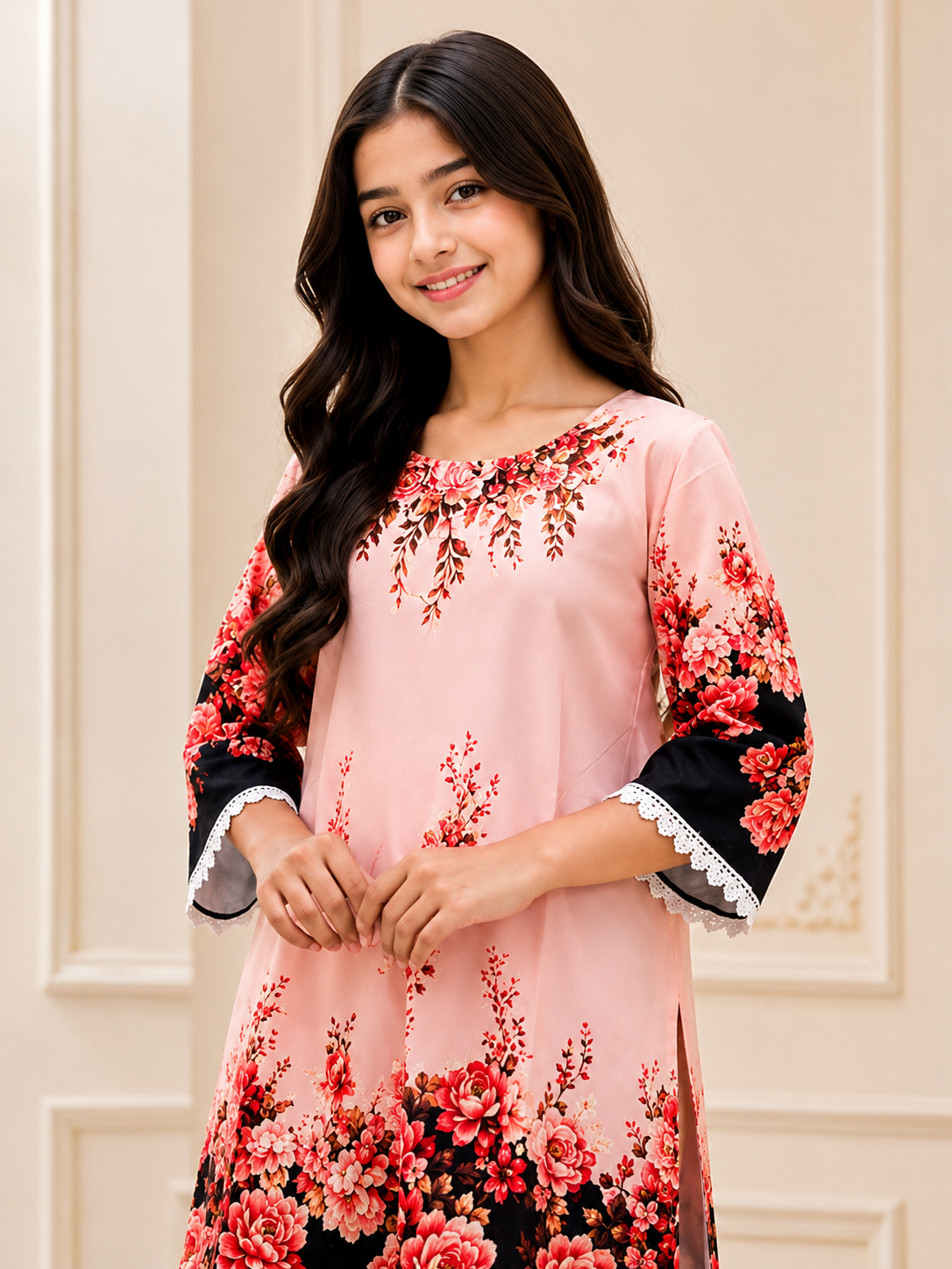 Girls Premium Floral Printed Co-Ord Set